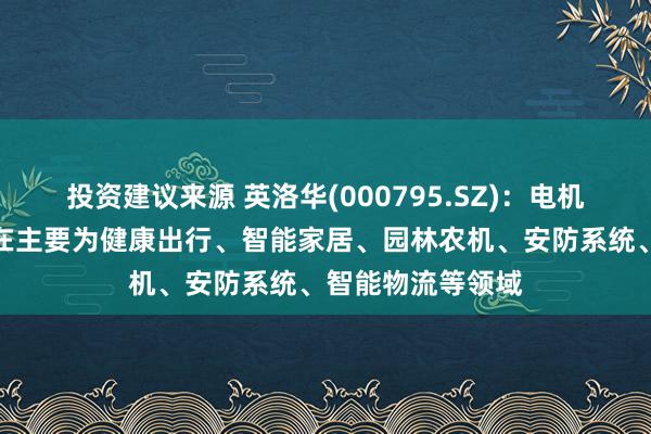 投资建议来源 英洛华(000795.SZ)：电机板块卑鄙愚弄现在主要为健康出行、智能家居、园林农机、安防系统、智能物流等领域